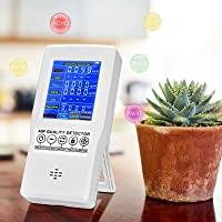 KKTECT Monitor de calidad del aire Detección de PM2.5 PM10 CO2 TVOC HCHO Detector AQI para interiores y exteriores…